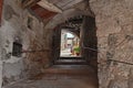 Campiglia d `Orcia, Siena, Tuscany, Italy: alley with underpass in the old town Royalty Free Stock Photo