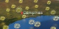 Campinas city and sunny weather icon on the map, weather forecast related 3D rendering