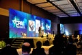 The lecture stage of the CPAC Brasil 2022 event Royalty Free Stock Photo