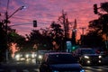 campinas-sp,brasil-july 19,2021: moraes Sales avenue in a late afternoon with natural sunset light and cars passing by the track