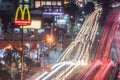 campinas-sp,brasil-september 16,2021 moraes salles avenue at night with mc donalds sign