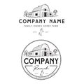 Ranch barn horse equestrian logo design template Royalty Free Stock Photo