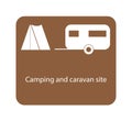 Camping and caravan site sign Royalty Free Stock Photo