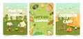 Camping adventure illustrations featuring outdoor fun and exploration. Vector illustration Royalty Free Stock Photo