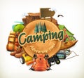 Camping adventure time vector illustration