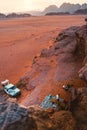 Camping along the rocks in Petra, Wadi Rum