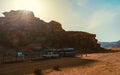 Camping along the rocks in Petra, Wadi Rum