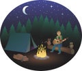 Camping with Animals at Night