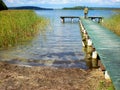 Camping area on Wigry Lake in Wigierski National Park Royalty Free Stock Photo