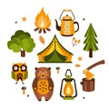 Camping Associated Symbols Illustration