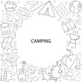 Camping background from line icon Royalty Free Stock Photo