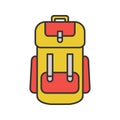 Camping backpack color icon