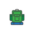 Camping backpack filled outline icon Royalty Free Stock Photo