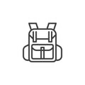 Camping backpack line icon