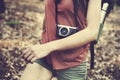 Camping Backpacker Photographer Camera Adventure Concept