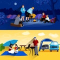 Camping Banners Set Royalty Free Stock Photo