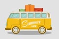 Camping bus or camper van vector illustration