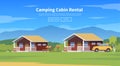 Camping cabins. Vector illustration.