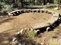 camping campground camping outdoors campfire forest summer camp circle seating