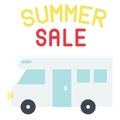 Camping Car icon, Summer sale related vector Royalty Free Stock Photo