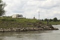 Camping car parks at the river Waal