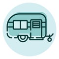 Camping caravane, icon Royalty Free Stock Photo