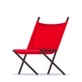 Camping chair. Summer portable outdoor furniture for traveling. Vector illustration