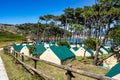 Camping on the Cies Islands Natural Park off the coast of Vigo in Galicia, Spain Royalty Free Stock Photo