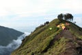 Camping in the clouds on the crater of mt Rinjani