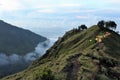 Camping in the clouds on the crater of mt Rinjani
