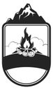 Camping club logo. Tourist badge. Travel label