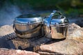 Camping cookware Royalty Free Stock Photo