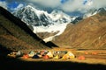 Camping in Cordiliera Huayhuash Royalty Free Stock Photo