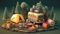 Camping 3D - Get inspired for your next camping trip with this beautiful campsite scene ai generated