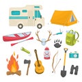 Camping Decorative Icons Set Royalty Free Stock Photo