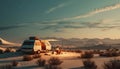 Camping in the desert in the middle of nowhere. Generative AI Royalty Free Stock Photo