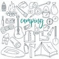 Camping doodle set