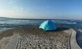 Camping on the edge of Senggigi beach lombok west nusa tenggara Indonesia