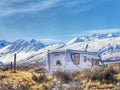 Camping at the end of Lilybank Road around Lake Tekapo in winter, South Island, New Zealand