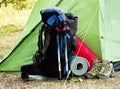 Camping Equipment with Backpack and Boots