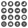 Camping Equipment Icons vector Royalty Free Stock Photo