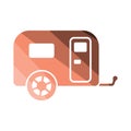 Camping family caravan car icon