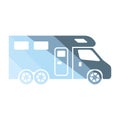 Camping family caravan icon