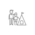 Camping, father, son icon. Element of family life icon. Thin line icon for website design and development, app development. Royalty Free Stock Photo