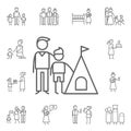 Camping, father, son icon. Family life icons universal set for web and mobile