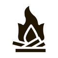 Camping Fire with Firewood Icon Vector Glyph Illustration Royalty Free Stock Photo