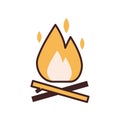 Camping Fire Icon Royalty Free Stock Photo
