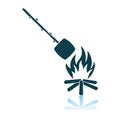 Camping Fire With Roasting Marshmallow Icon