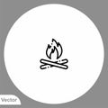 Camping fire vector icon sign symbol Royalty Free Stock Photo