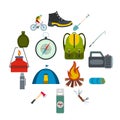 Camping flat icons Royalty Free Stock Photo